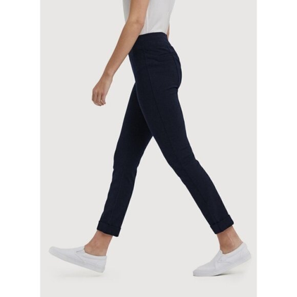 Kit and Ace Navy Midnight Blue Cuffed York Pants Pull On Stretchy Trouser Size 0 - Picture 4 of 16